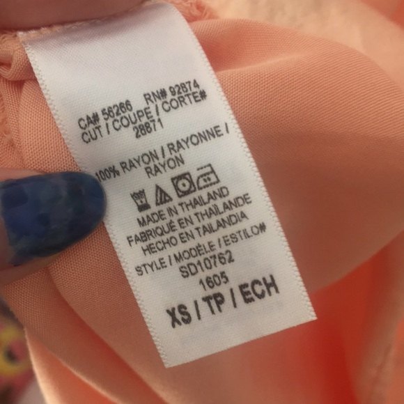 NWT Splendid Rosette Voile Popover Dress Peach XS - Picture 9 of 10